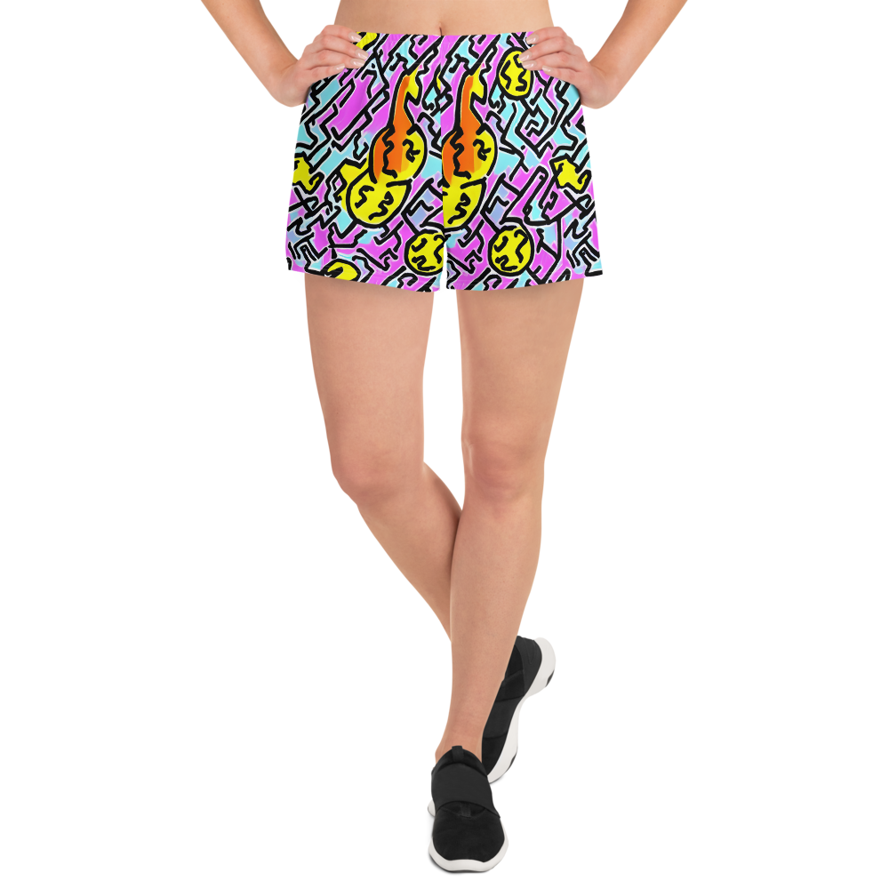 Women’s Athletic Shorts - Punk Doodles