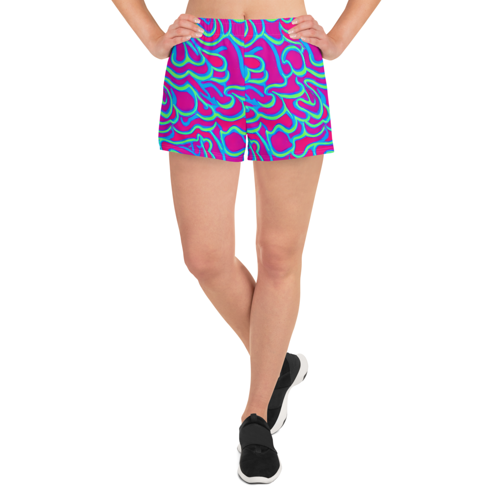 Women’s Athletic Shorts - Aquatic Ember