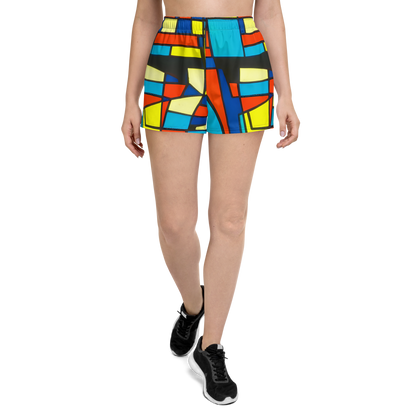Women’s Athletic Shorts - Neon Fractals