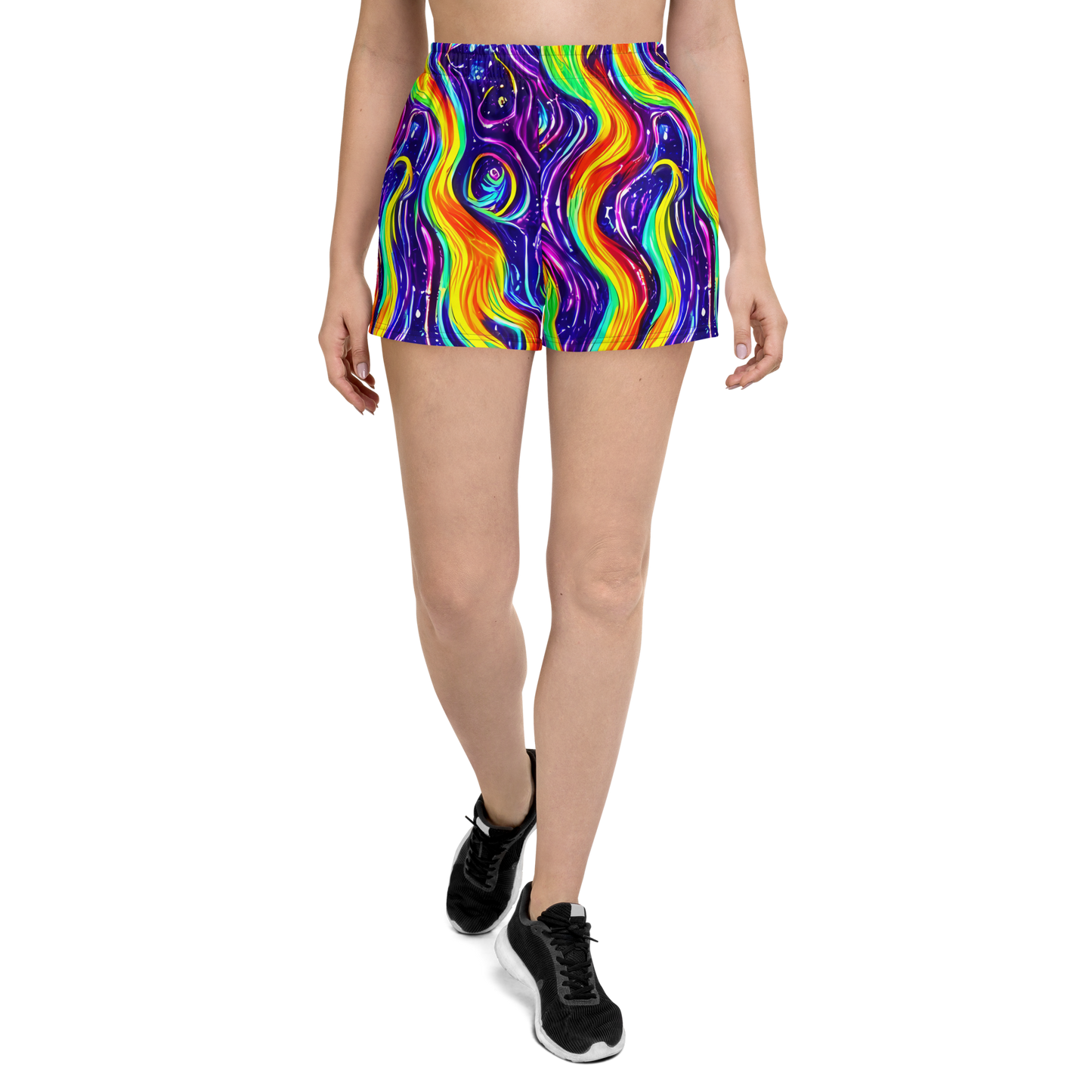 Women’s Athletic Shorts - Galactic Flames