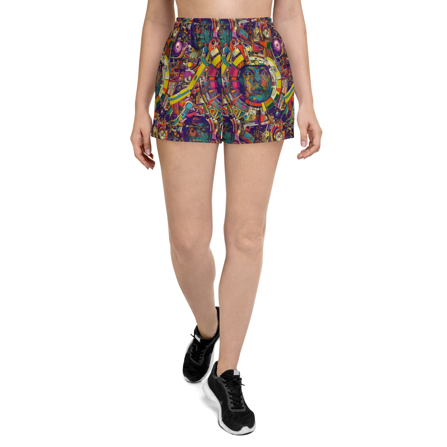 Women’s Athletic Shorts - Cosmic Collage