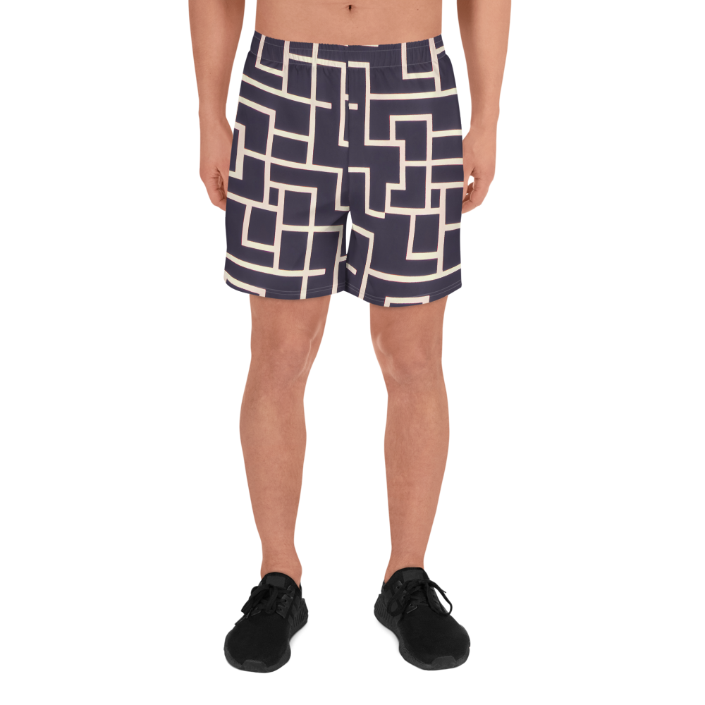 Men's Athletic Shorts - Gilded Gridlock