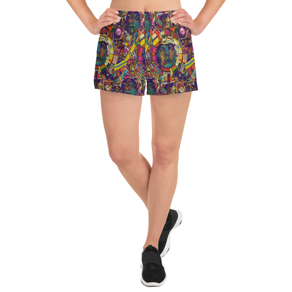 Women’s Athletic Shorts - Cosmic Collage