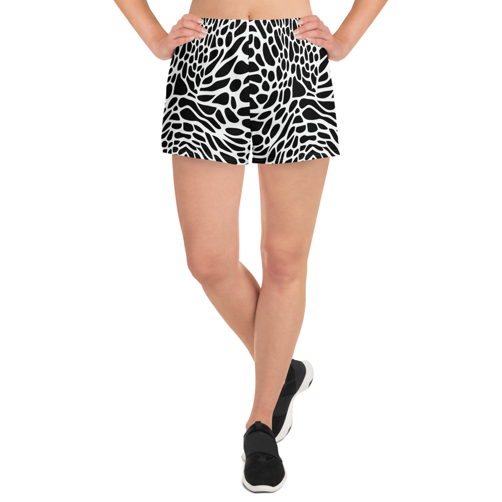 Women’s Athletic Shorts - Monochrome Mystique