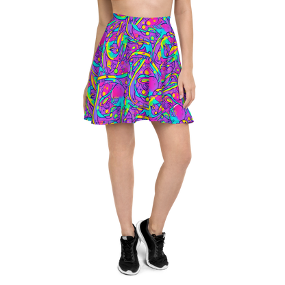 Skater Skirt - Neon Galaxy Whirl