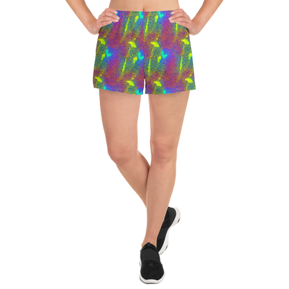 Women’s Athletic Shorts - Prismatic Web