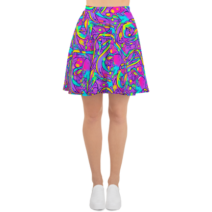 Skater Skirt - Neon Galaxy Whirl