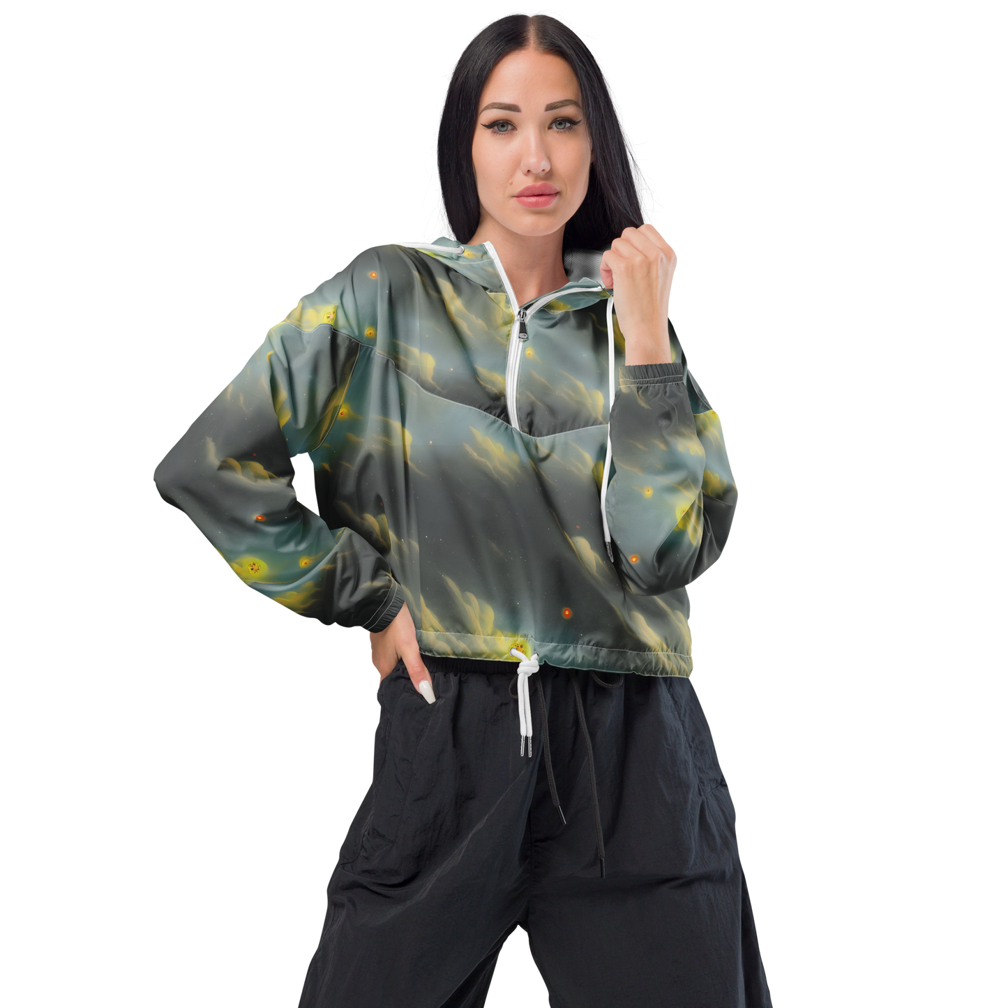 Women's Cropped Windbreaker - Dreamy Ascent