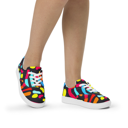 Women's Lace-Up Canvas Shoes - Midnight Stream