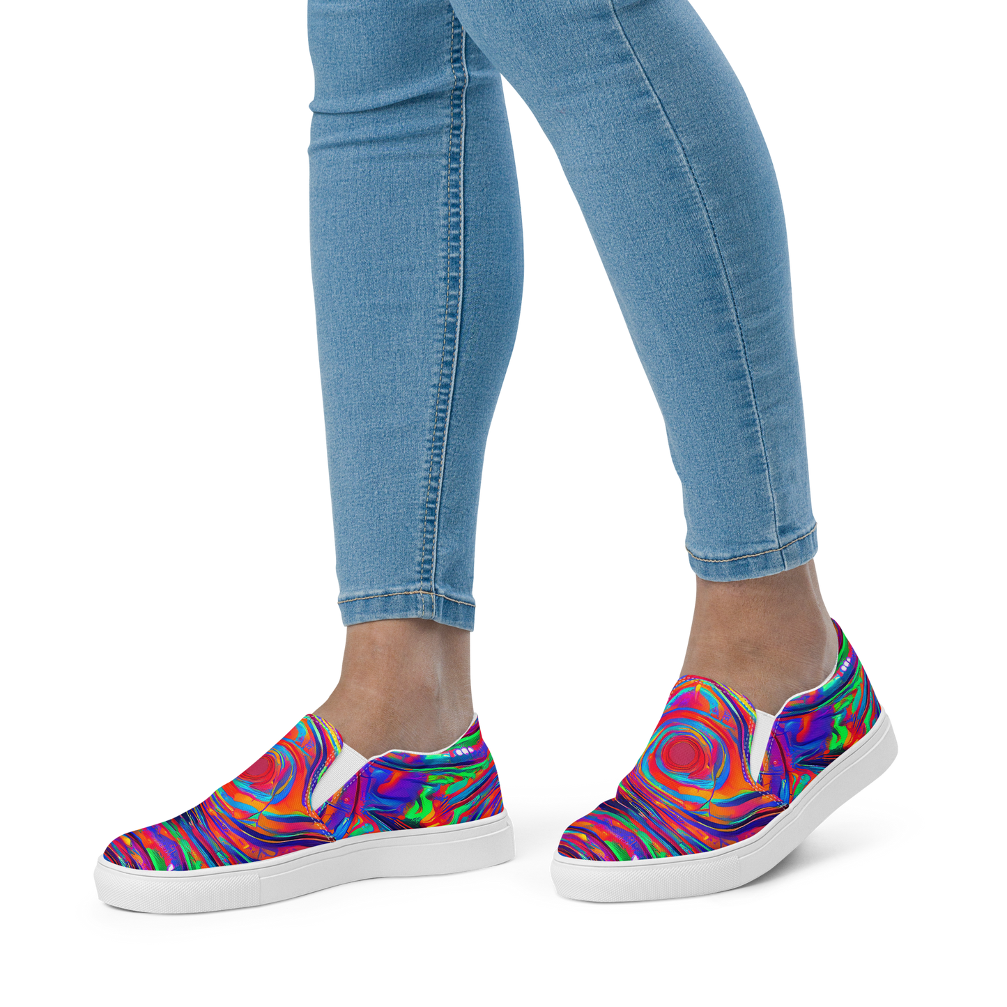 Women's Slip-On Canvas Shoes - Quantum Spiral