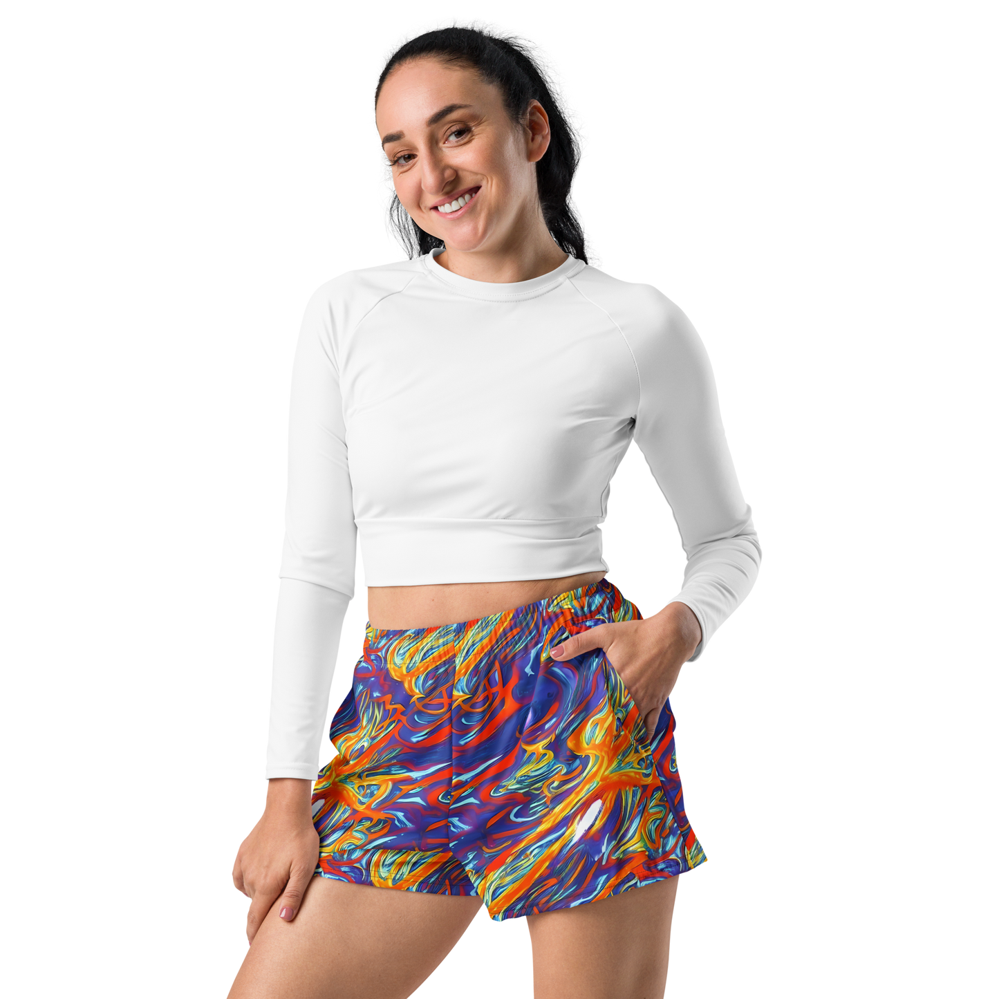 Women’s Athletic Shorts - Galactic Ember