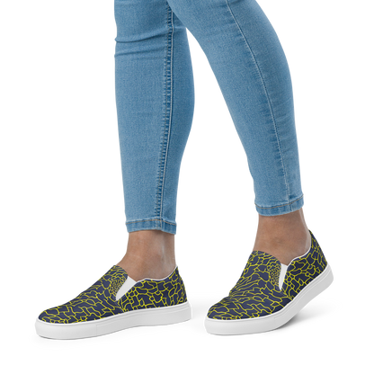 Women's Slip-On Canvas Shoes - Nightshade Maze