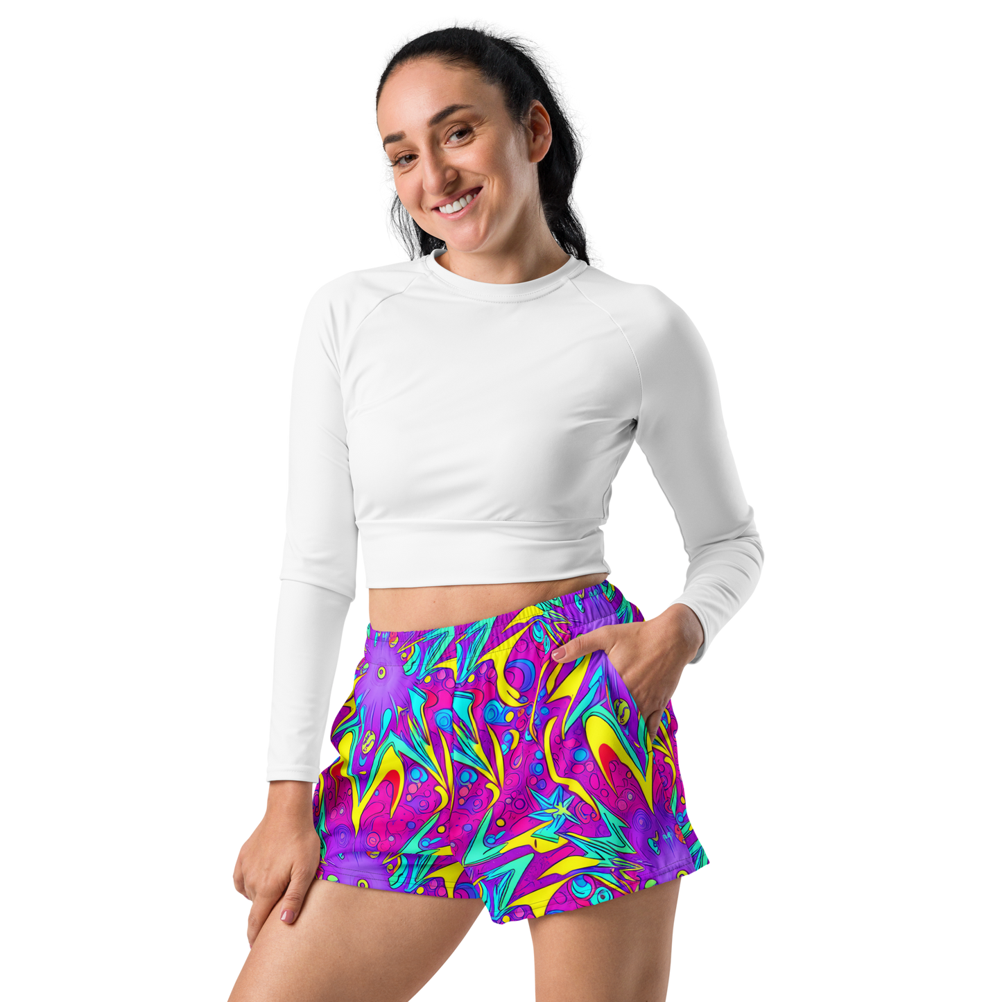 Women’s Athletic Shorts - Nebula Radiance