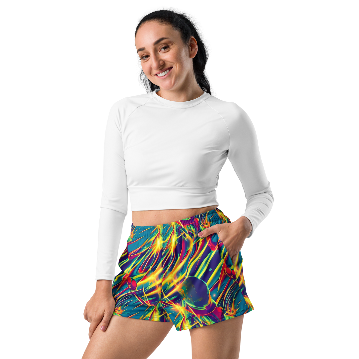 Women’s Athletic Shorts - Cosmic Inferno