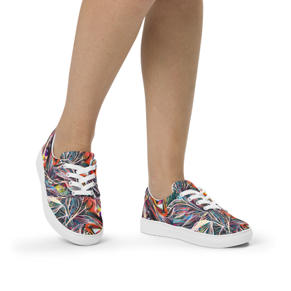 Women's Lace-Up Canvas Shoes - Prismatic Reverie