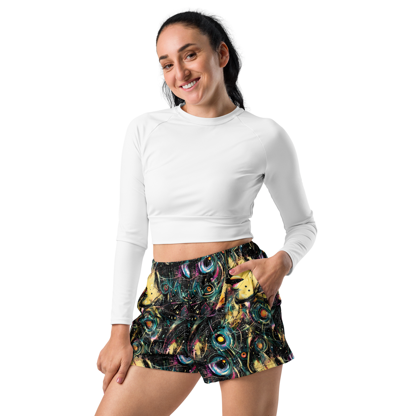 Women’s Athletic Shorts - Celestial Echoes