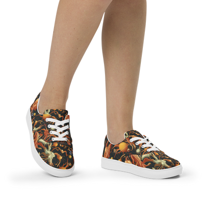 Women's Lace-Up Canvas Shoes - Bosschaert's Nebula