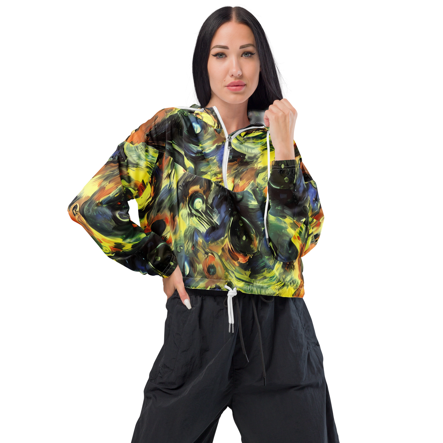 Women's Cropped Windbreaker - Seve Swirl