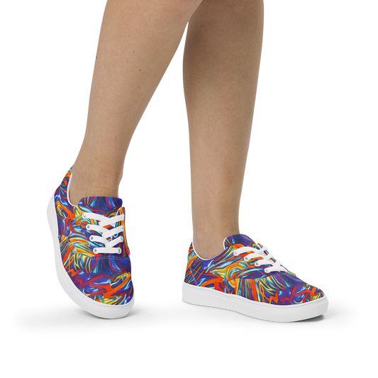 Women's Lace-Up Canvas Shoes - Galactic Ember