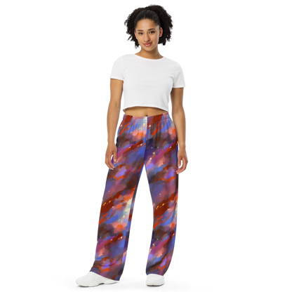 Wide-Leg Pants - Celestial Brushstroke