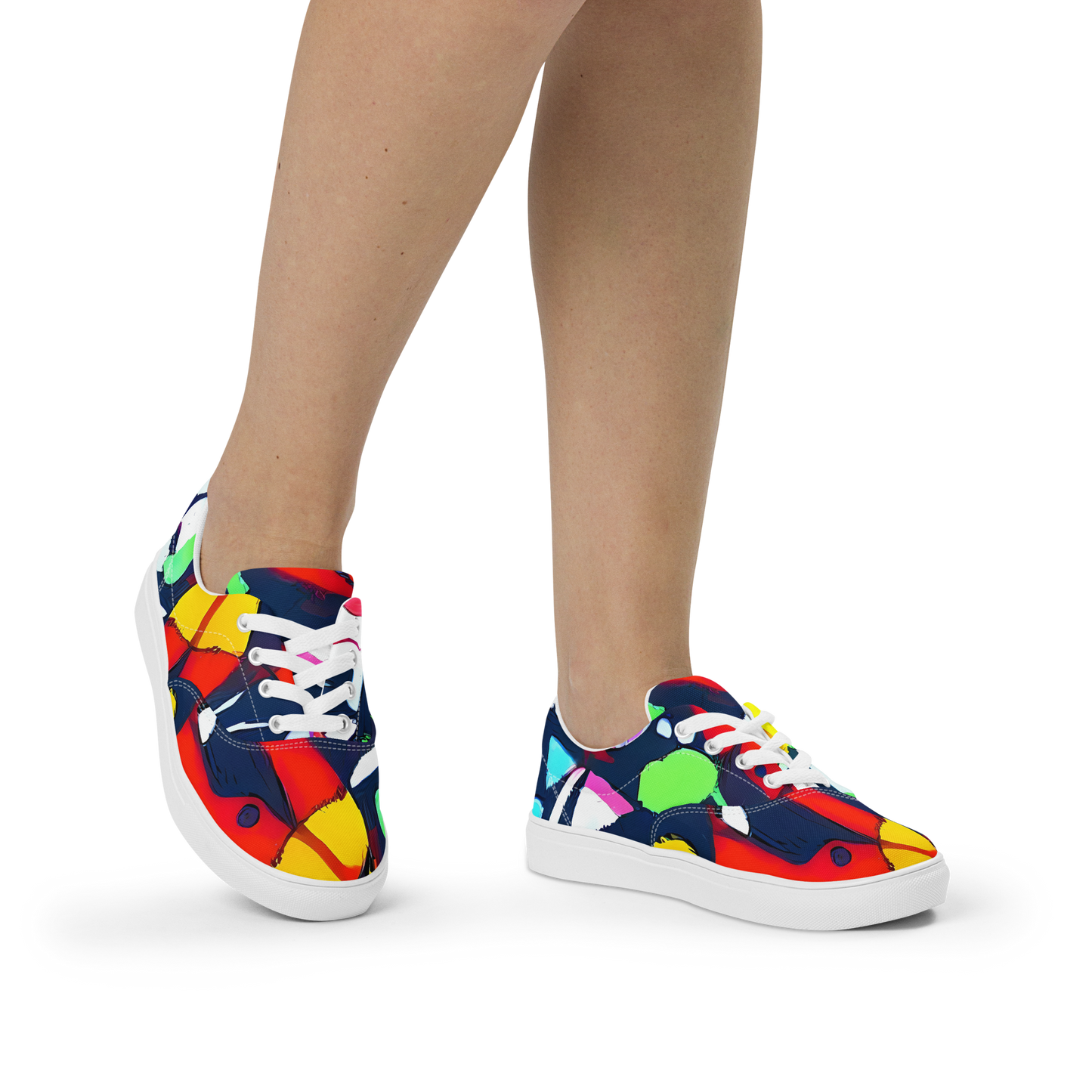 Women's Lace-Up Canvas Shoes - Chagall's Dream