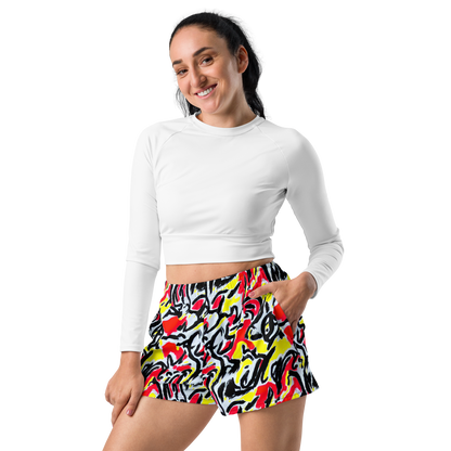 Women’s Athletic Shorts - Cosmic Brushstrokes