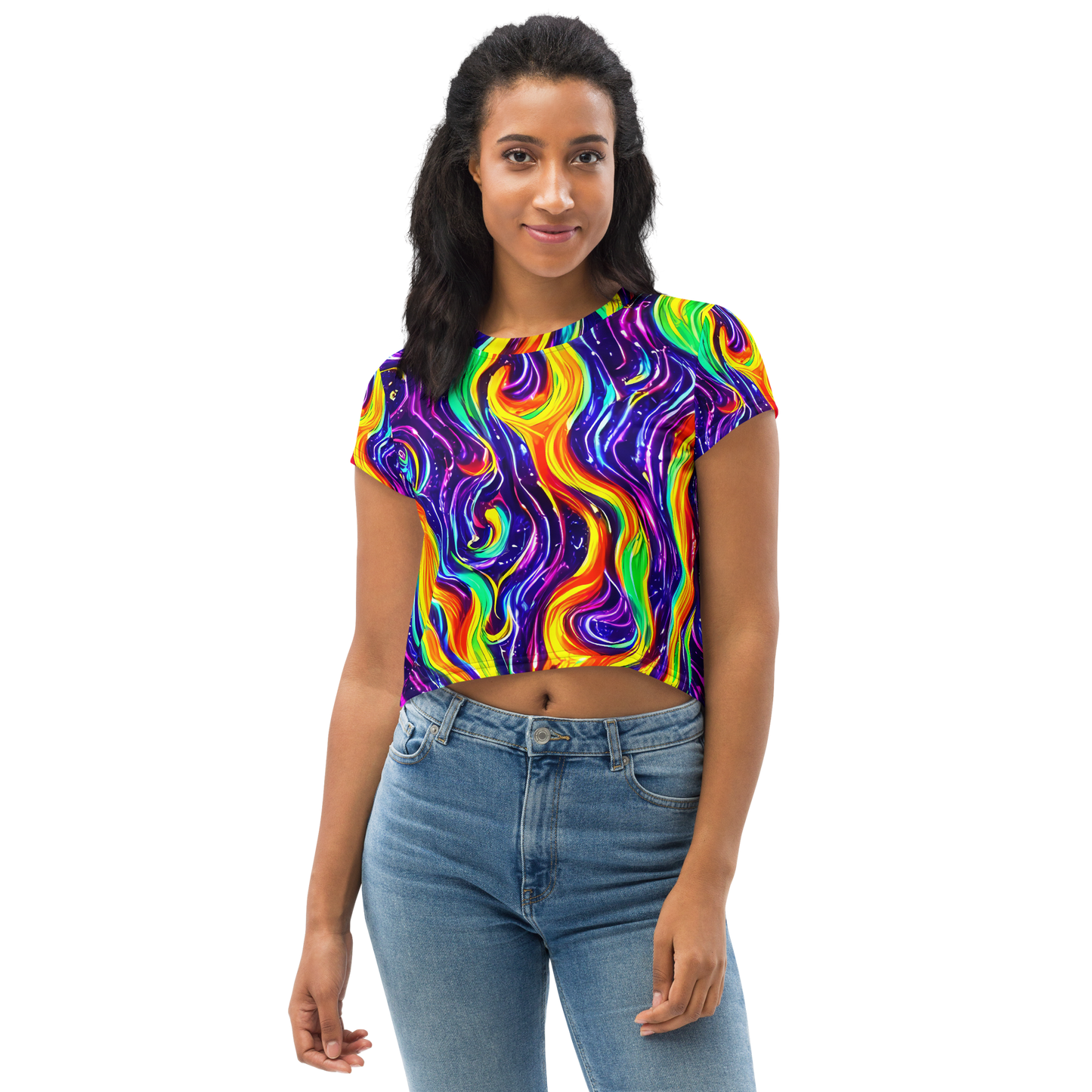 Women's Crop Tee - Galactic Flames