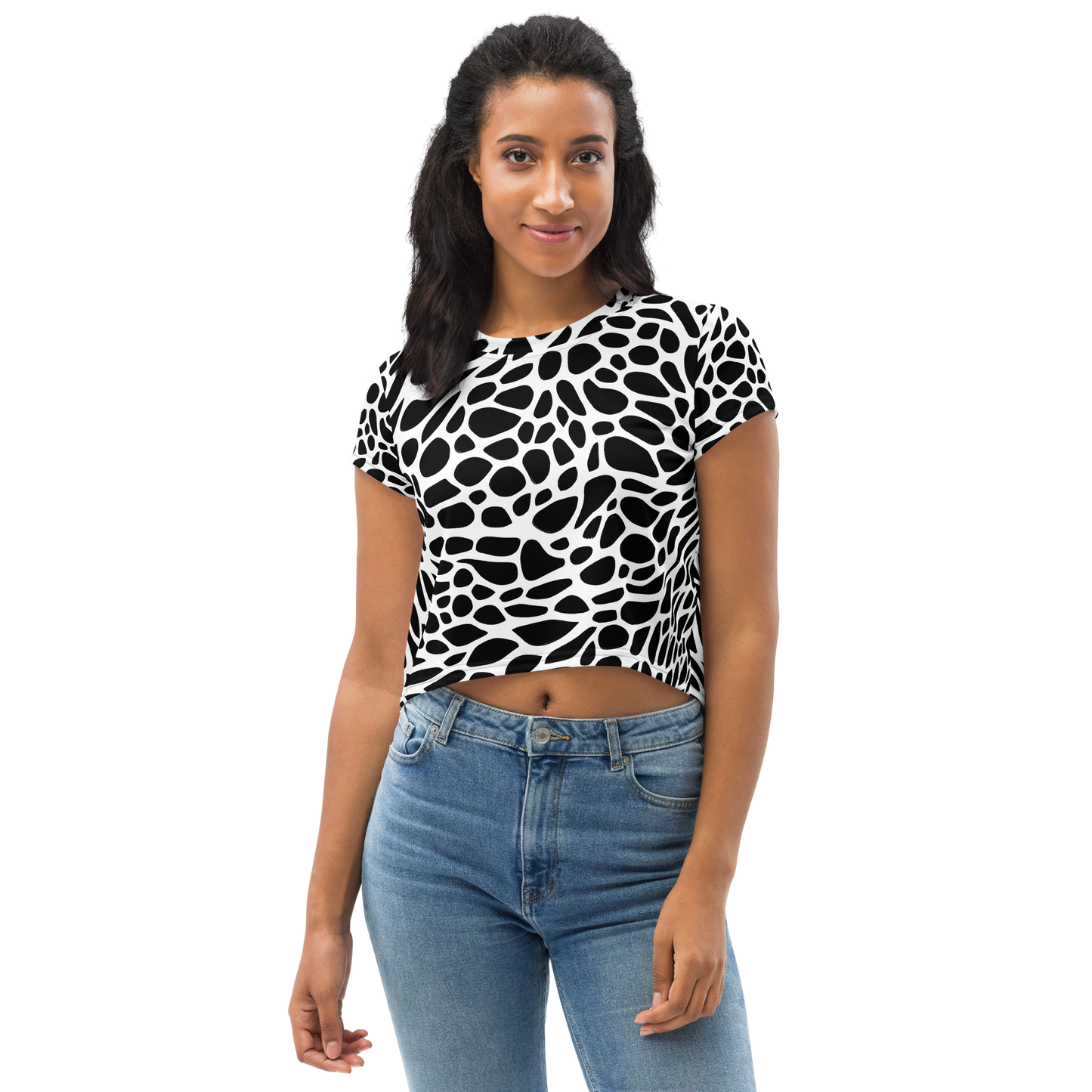 Women's Crop Tee - Monochrome Mystique