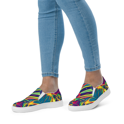 Women's Slip-On Canvas Shoes - Cosmic Inferno