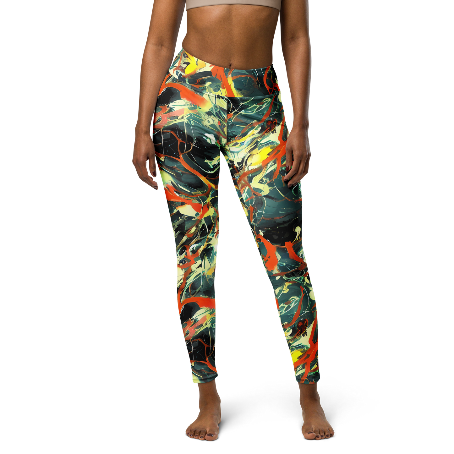 Yoga Leggings - Fluid Firestorm