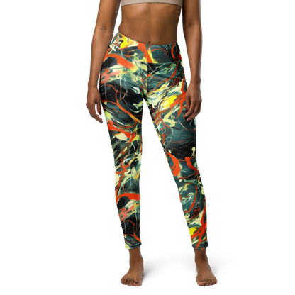 Yoga Leggings - Fluid Firestorm