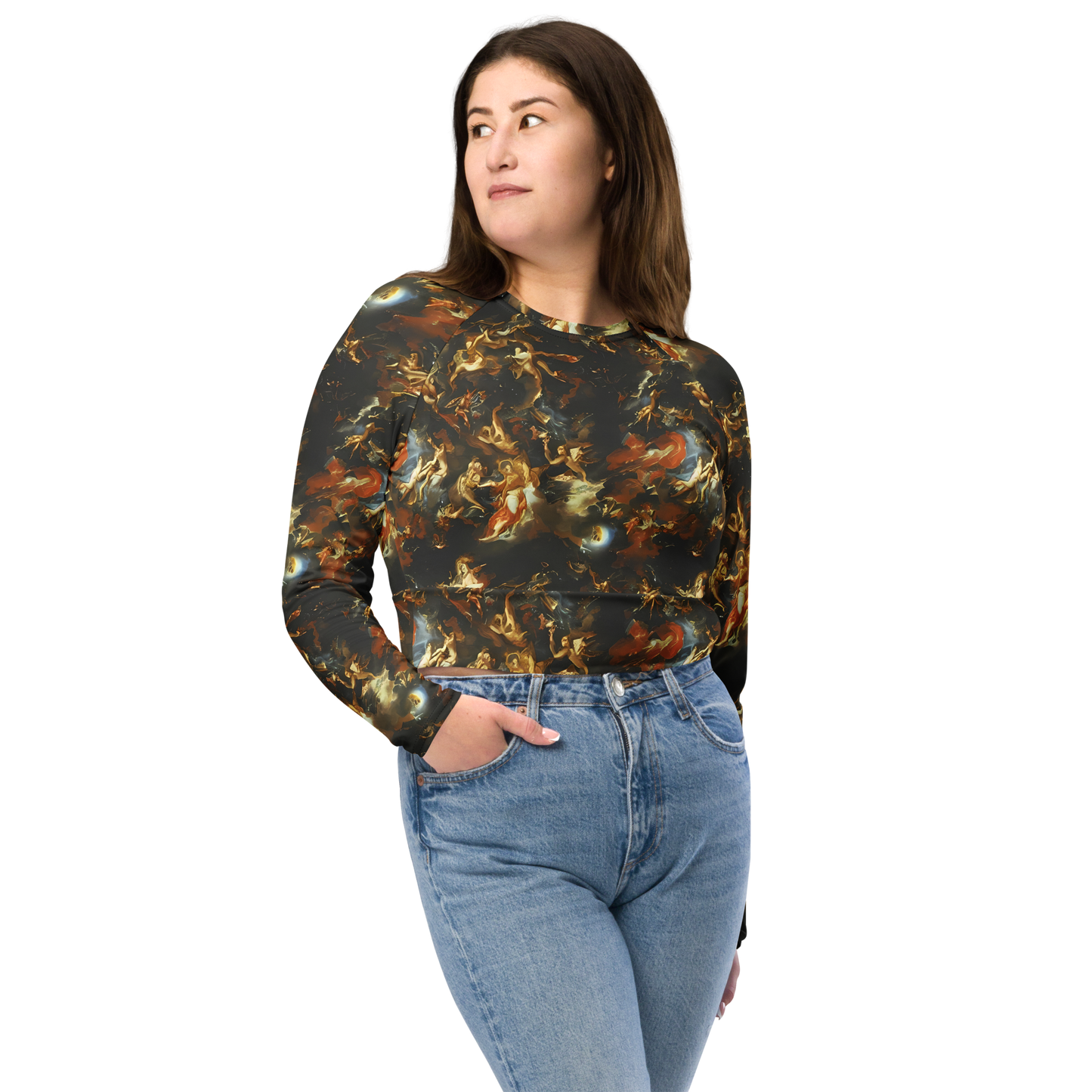 Long Sleeve Crop Top - Van Dyck Vortex