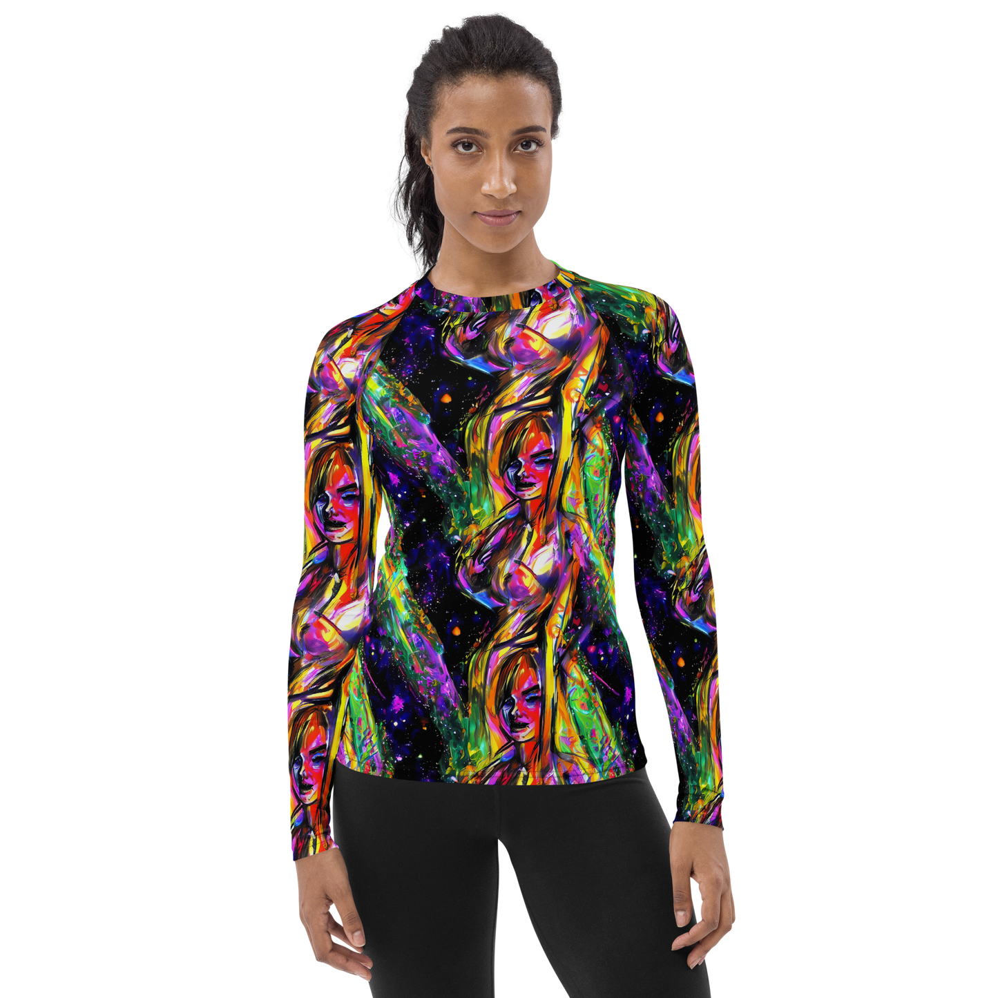 Women's Rash Guard - Galactic Flamenco