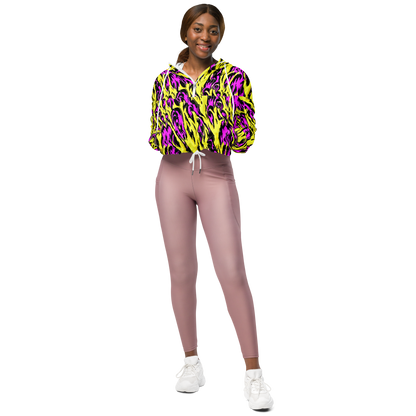 Women's Cropped Windbreaker - Neon Savanna