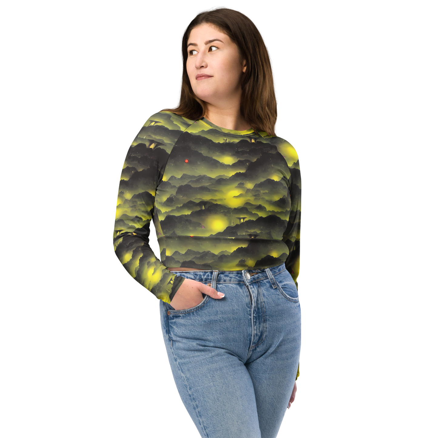 Long Sleeve Crop Top - Spectral Isle