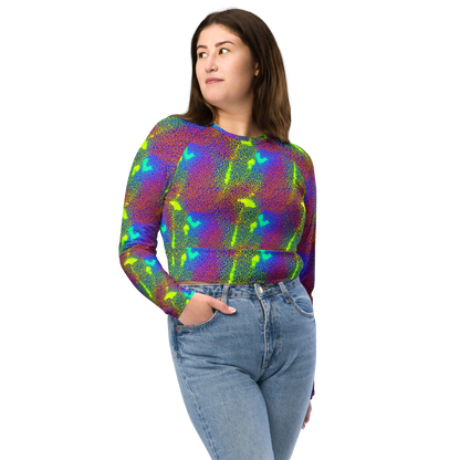 Long Sleeve Crop Top - Prismatic Web