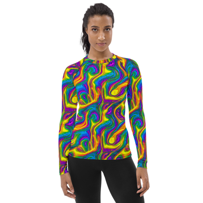 Women's Rash Guard - Electric Aurora