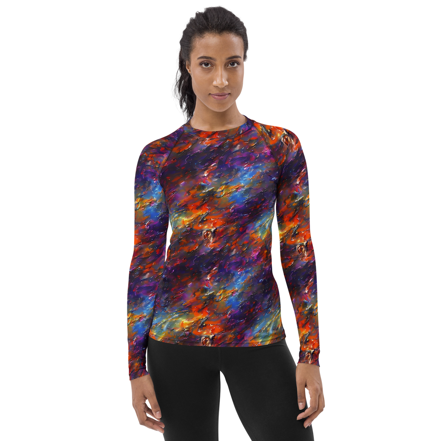 Women's Rash Guard - Auroral Ripples