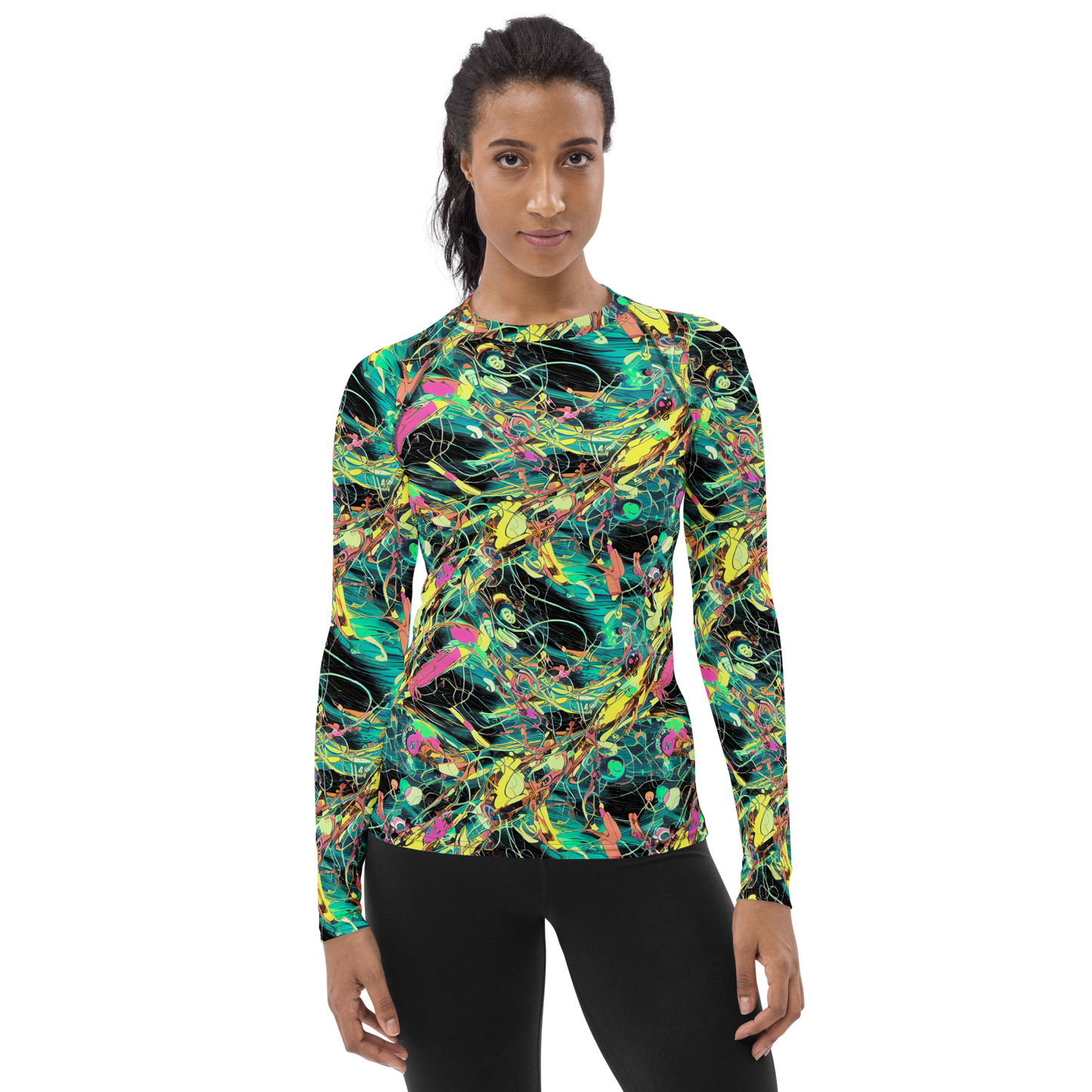 Women's Rash Guard - Cyborg Whirl