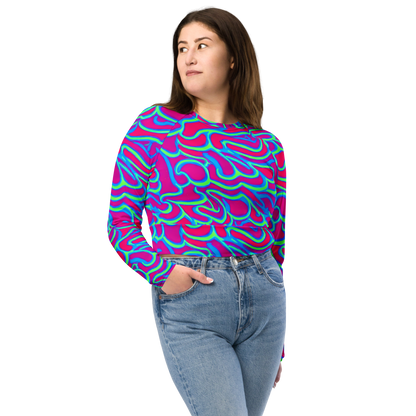 Long Sleeve Crop Top - Aquatic Ember