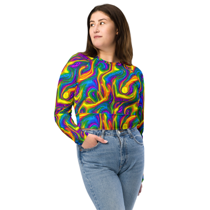 Long Sleeve Crop Top - Electric Aurora