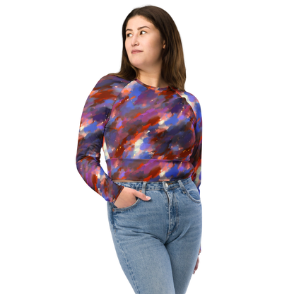 Long Sleeve Crop Top - Celestial Brushstroke