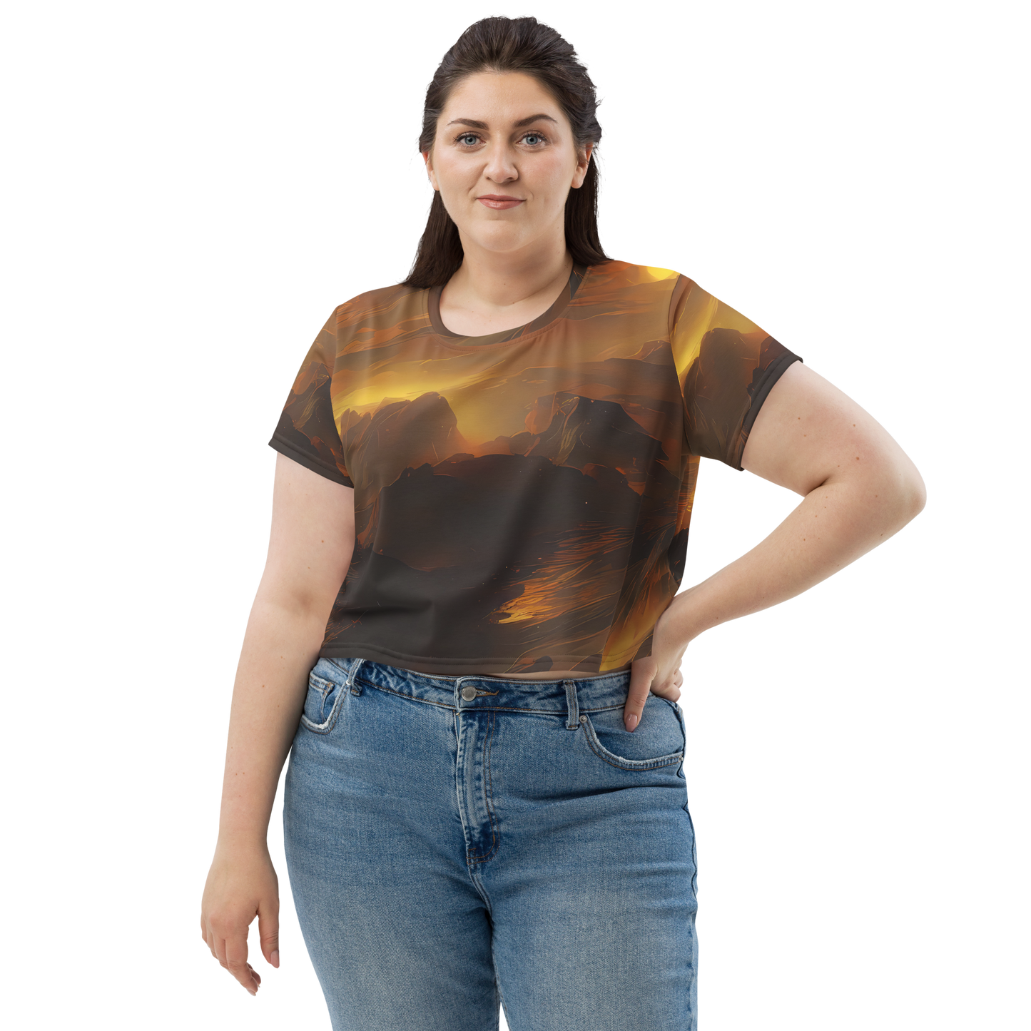 Women's Crop Tee - Sunset Shores