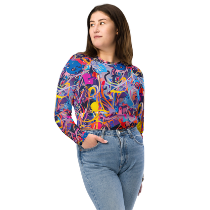 Long Sleeve Crop Top - Vibrant Fusion