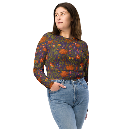 Long Sleeve Crop Top - Botanical Nebula