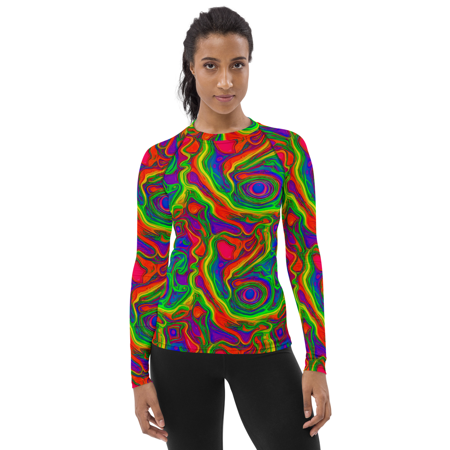 Women's Rash Guard - Psychedelic Waves