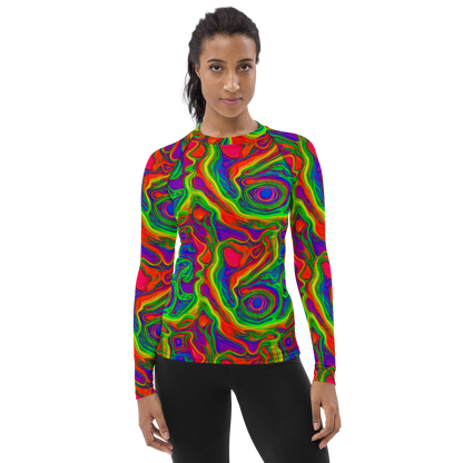 Women's Rash Guard - Psychedelic Waves