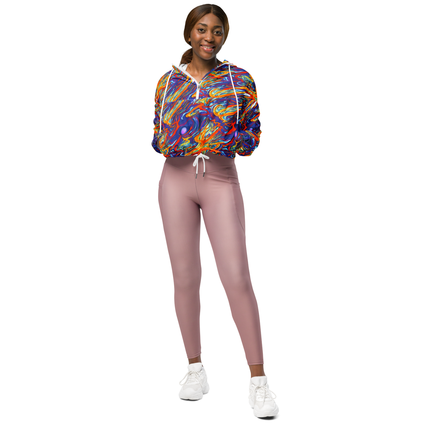 Women's Cropped Windbreaker - Galactic Ember