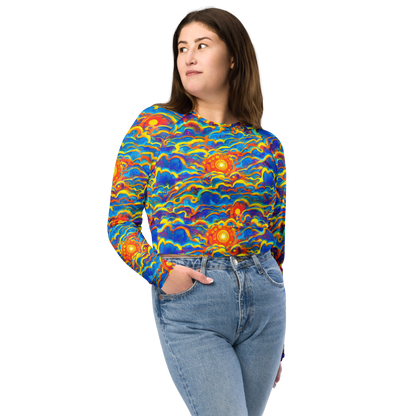 Long Sleeve Crop Top - Chroma Ripple