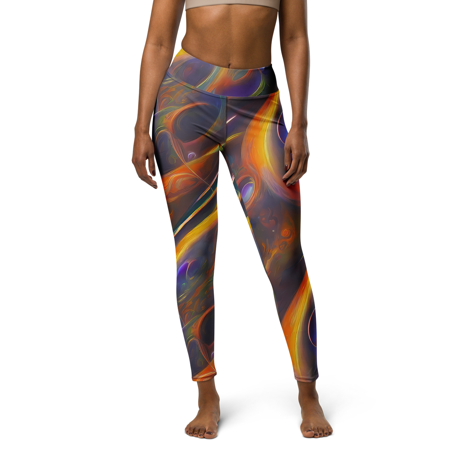 Yoga Leggings - Pre-Raphaelite Ripple